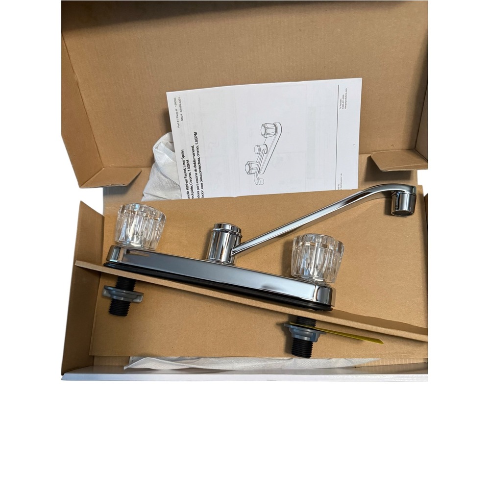HD Supply Two Handle Kitchen Faucet Chrome 1.8GPM with Deckplate 158093 x2